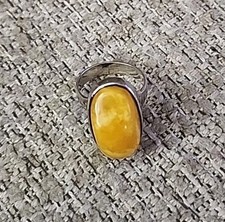 Vintage Baltic Amber Ring Sz. 8