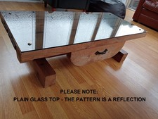 Unique Bespoke Hand Made Very Heavy Wood/Glass COFFEE TABLE-L 105cm W 47c HT 31c