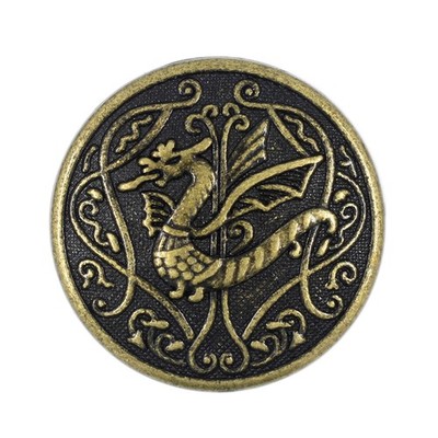 10 Pieces Spitfire Celtic Dragon Metal Shank Buttons. 25mm (1 inch) (Antique ...