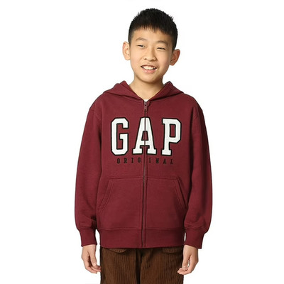 Gap Kids Full Zip Fleece Sweatshirt Size XS 4/5 Burgundy