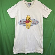 Winnie the Pooh Sleep Shirt Womens Medium V Neck Vintage Nightgown embroidered