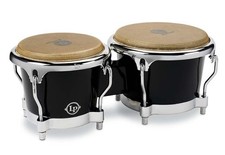Latin Percussion LP200XF-BK 7 1/4" 8 5/8" Fiberglass Bongos - Black w/ Chrome