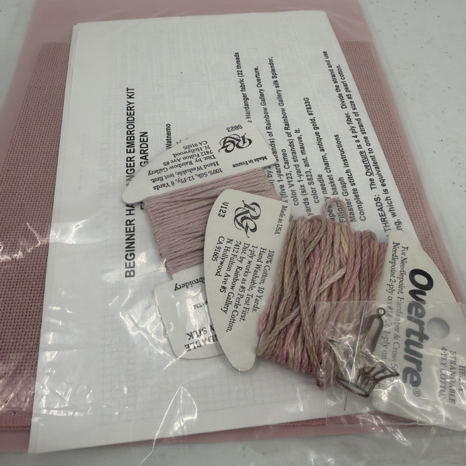 Nordic Needle Hardanger Beginnings Flower Garden Design Kit #K2119 Vtg