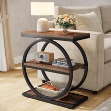 3-Tier End Table for Living Room, Narrow Small Side Table for Couch, Bedside