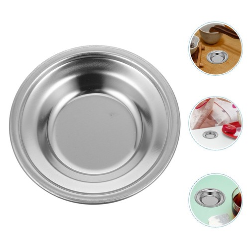 Metal Round Plate Loose Tea Organizer Tea Bag Holder Saucer Stainless Steel - 第 6/12 張圖片