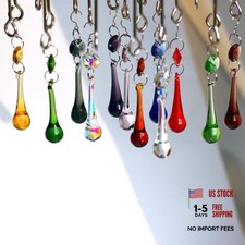 Raindrop Crystal Chandelier Prisms Parts 53mm - 12pcs Colored Multi Color