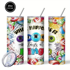 Colorful Fancy 20oz Stainless Steel Tumbler Bingo Lover Insulated Travel Mug