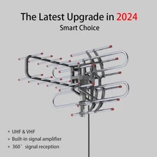 Leadzm TA-851B 350Rotation UV Dual Frequency 45-860MHz 22-28dB Open Antenna Sil