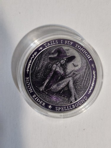 Moon Rider Spellbound Witch 1oz .999 Copper Colorized