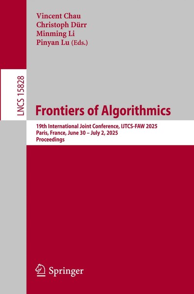 Vincent Chau (U. A.) | Frontiers Of Algorithmics | Taschenbuch | Englisch (2025)-image