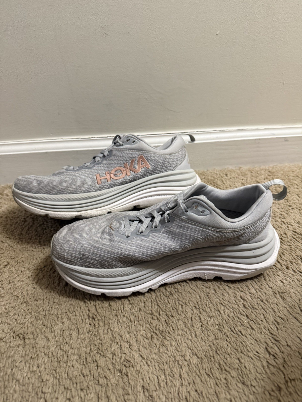 Hoka One One Gaviota 5 Womens Running Shoes Size 7.5B Harbor Mist Rose Gold  thumbnail 2