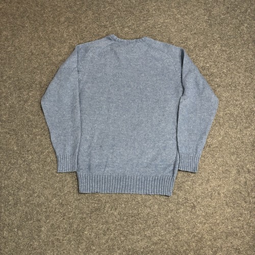 Vintage Izod Lacoste Sweater Boys Size XL (20) Blue Virgin Wool Knit Crewneck - Picture 2 of 8