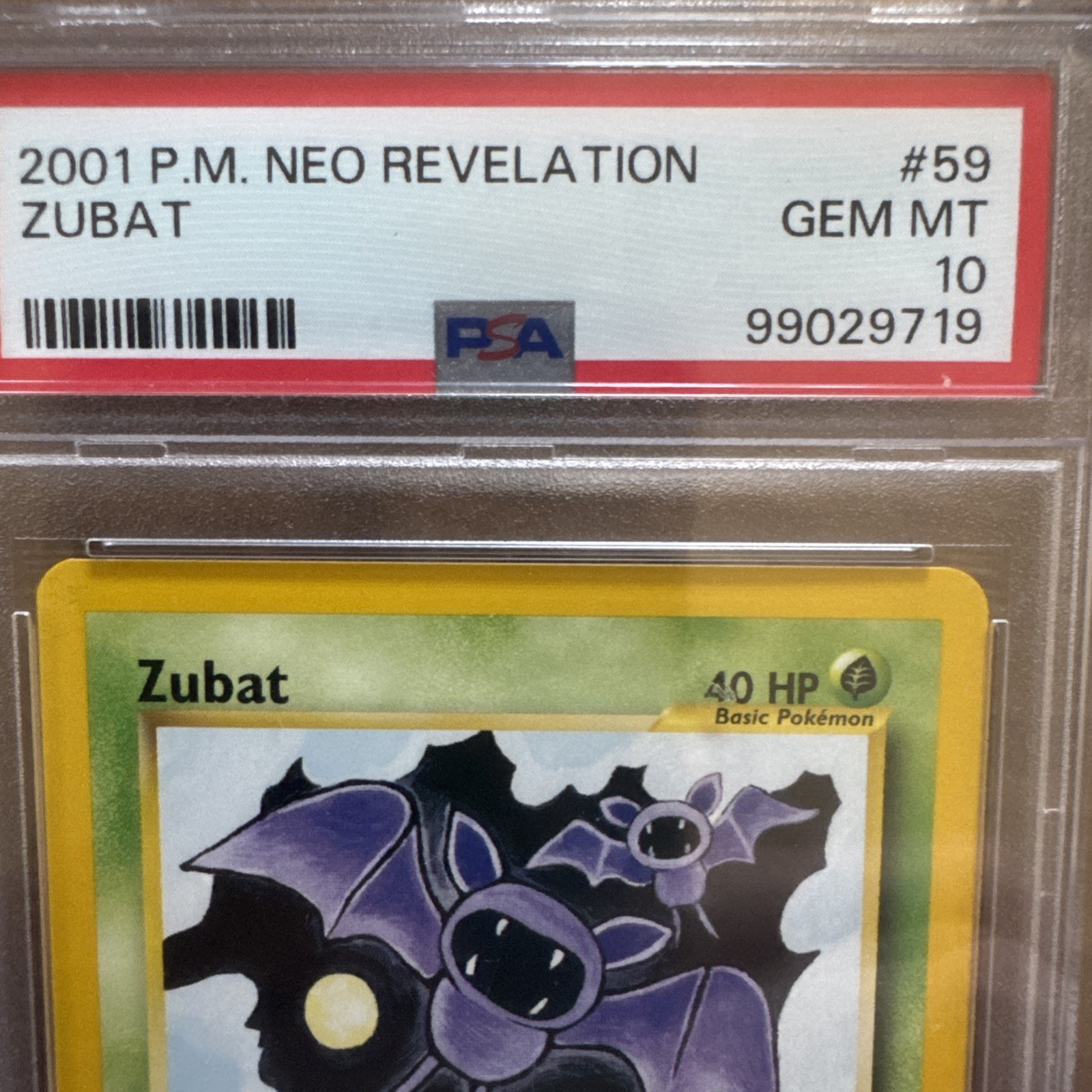 2001 POKEMON NEO REVELATION #59 ZUBAT PSA 10 view 3