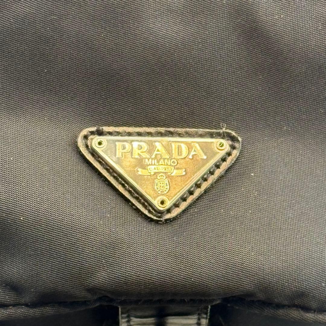 Prada Black Nylon Leather Handle Messenger Bag Vintage Authentic thumbnail 2