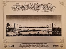 Railway print, Stockton and Darlington Railway, Suspension bridge.
