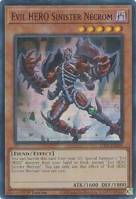 YUGIOH: 1X Evil HERO Sinister Necrom (Red) LDS3-EN026 Ultra Rare NM