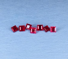 2 x 2mm Square Cut Natural Longido Ruby 7 PC Lot Loose Gemstone For Jewelry