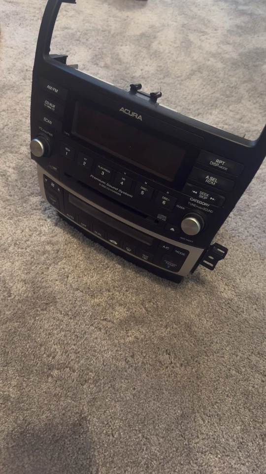 Rádio estéreo Acura TSX fabricante de equipamento original com unidade de controle climático 2004–2008 - Imagem 4 de 4