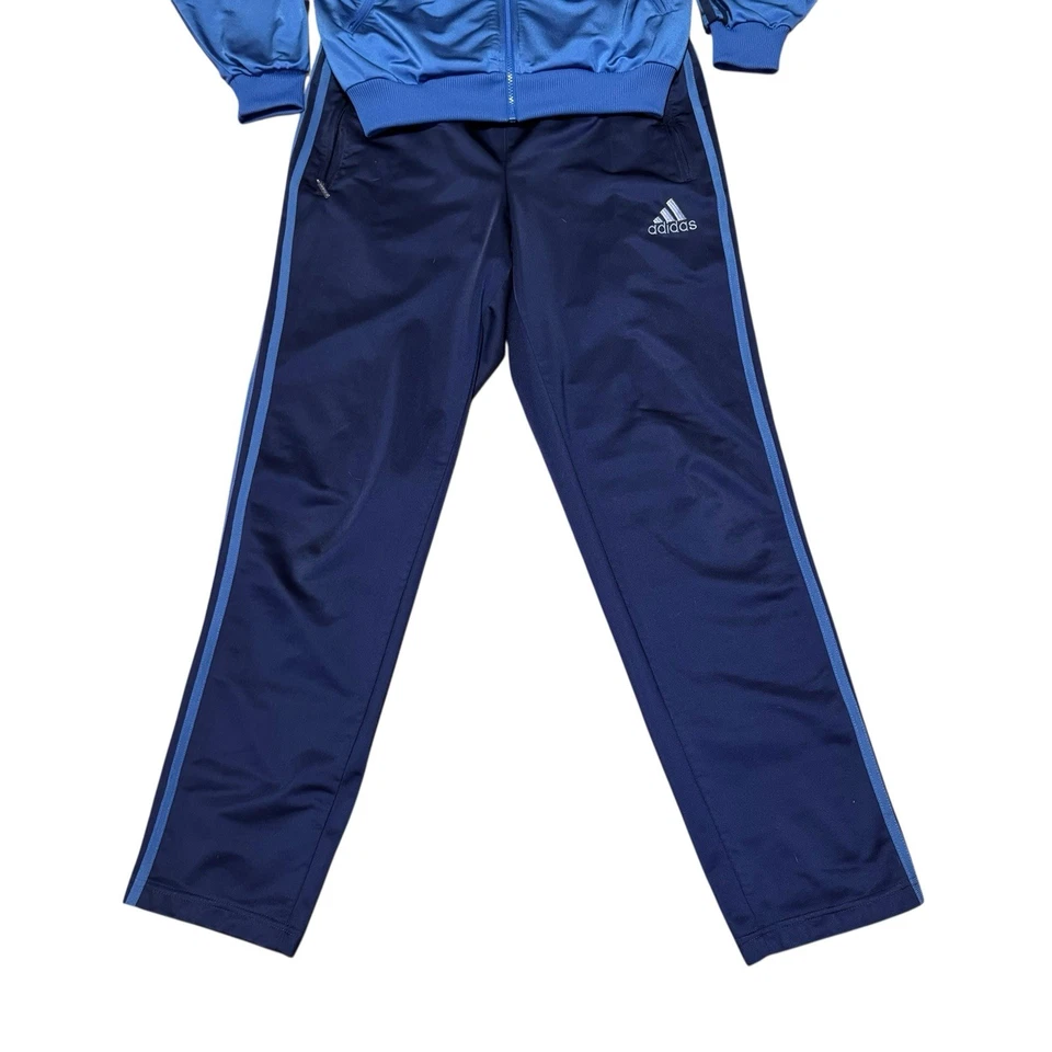Chándal Adidas vintage años 90 para hombre pequeño ropa deportiva azul tres rayas cremallera completa Foto 4 de 4