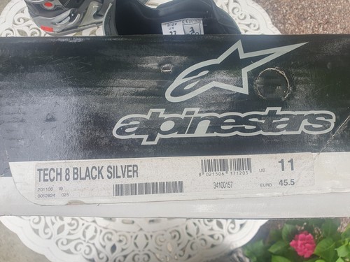 Alpinestars Tech 8 Black/Silver Motorcycle Motorbike Boots - Size: UK 10.5 - Picture 10 of 10