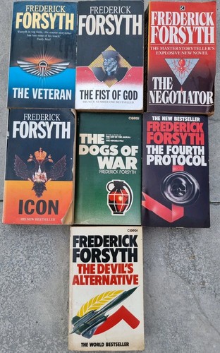 Vintage Frederick Forsyth Books Bundle X6 Paperback Thriller Adventure Novels