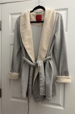 Vintage Victorias Secret Bath Robe Cotton Gray With Tie And Pockets