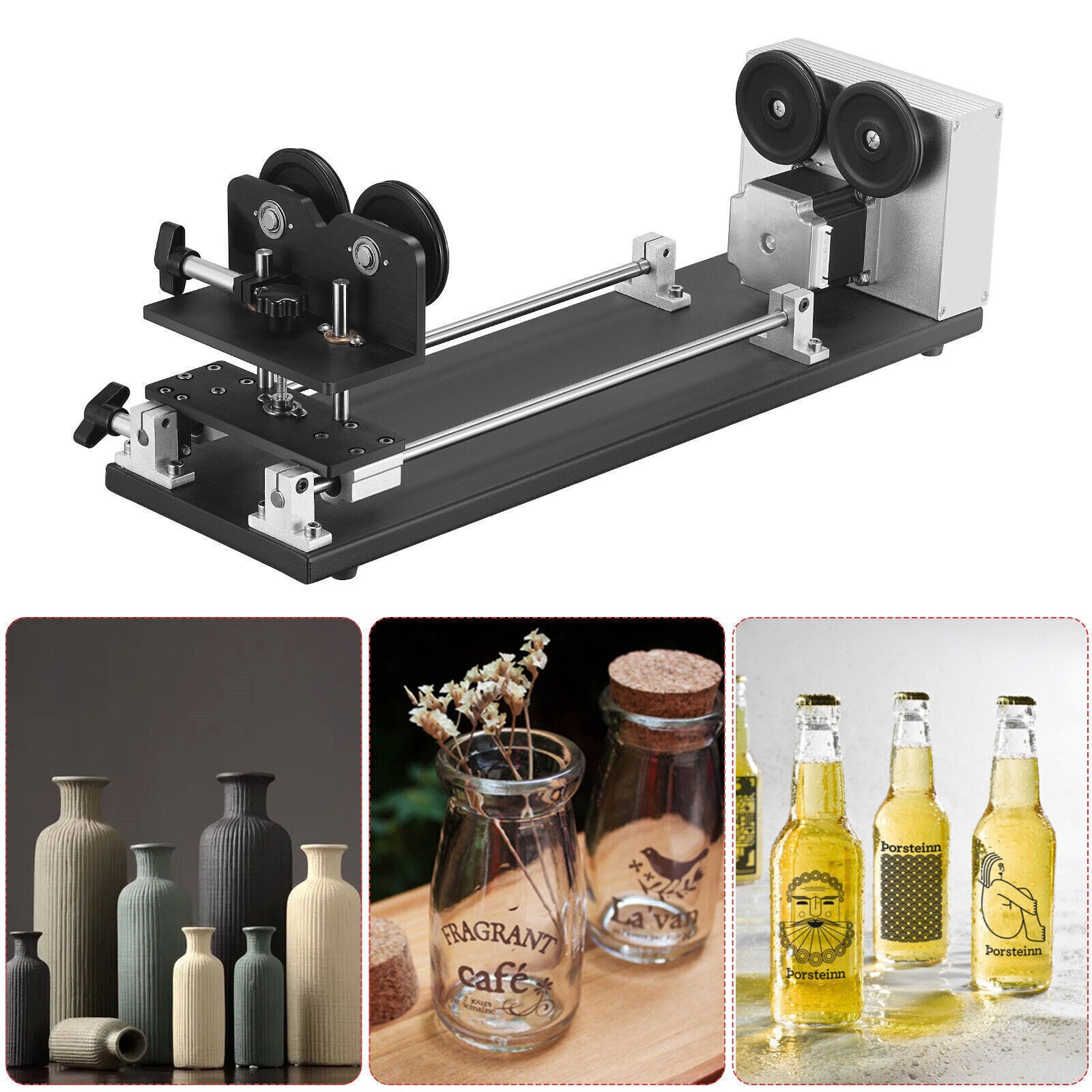 Monport 4-Wheel Rotary Axis Attachment for 60W 80W 100W 130W CO2 Laser Engraver