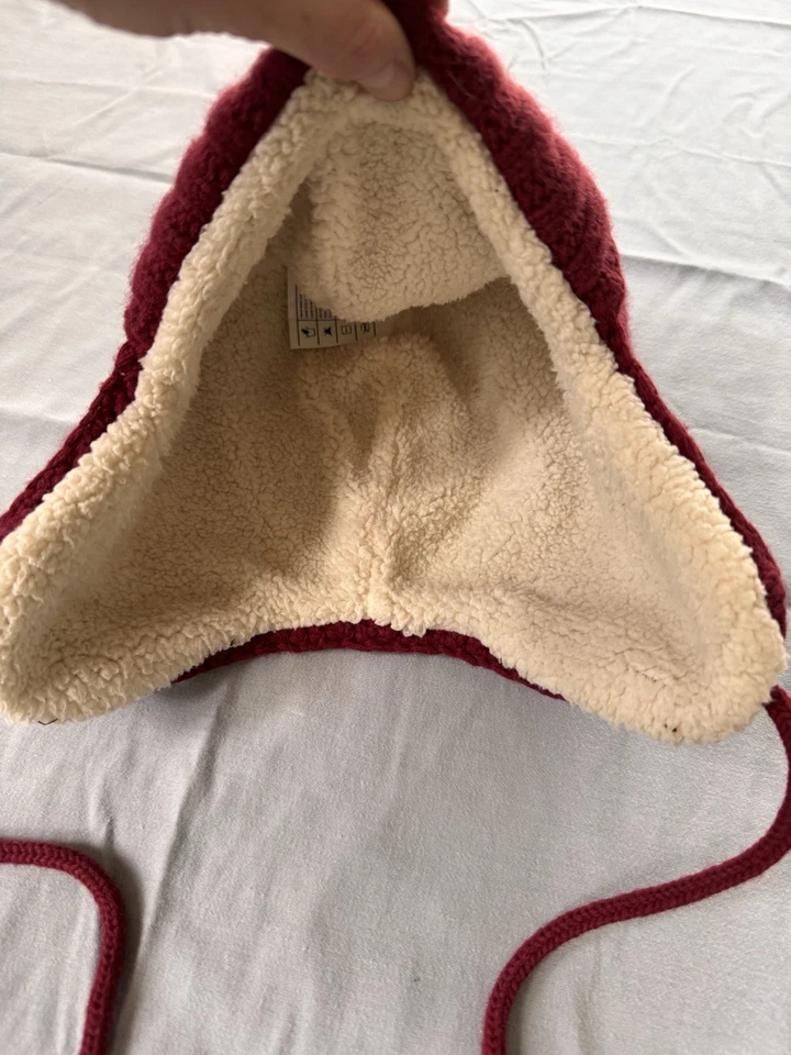 Sombrero Carhartt Sherpa Forrado Lana Oreja Rojo Tejido Talla Única Unisex Invierno Cálido Foto 4 de 4