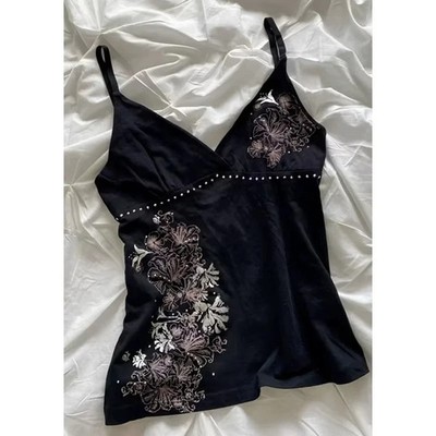 Women Coquette Fairycore Y2K Aesthetic Cami Top Print Halter Tank S-L