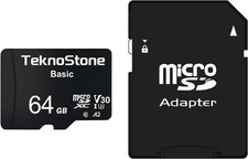 64GB MicroSDXC Memory Card w/ Adapter UHS-I C10 U3 V30 A2 90MB/s for DJI Camera