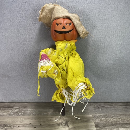 Halloween 2' Scarecrow Hickory Jack O Lantern Lawn Decoration Tekky Toys READ