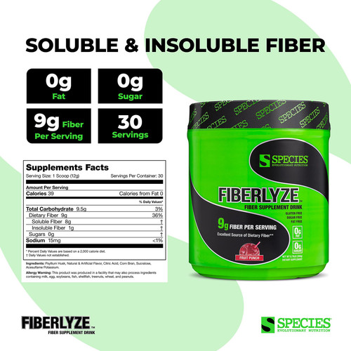 Fiberlyze Fiber Supplement, Psyllium Based Soluble & Insoluble Fiber Powder f... - Picture 3 of 6