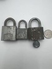 Vintage Chicago Lock Co Steel Padlocks Lot of 3 – Made in USA – Industrial