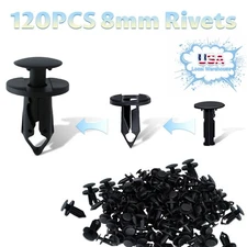 120 Pcs 8mm Hole Retainer Clips Bumper Fender Push Clips 52161-02020 for Toyota