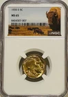 1935 S Buffalo Nickel NGC MS65 Better Date/Gold Toned/Buffalo Label