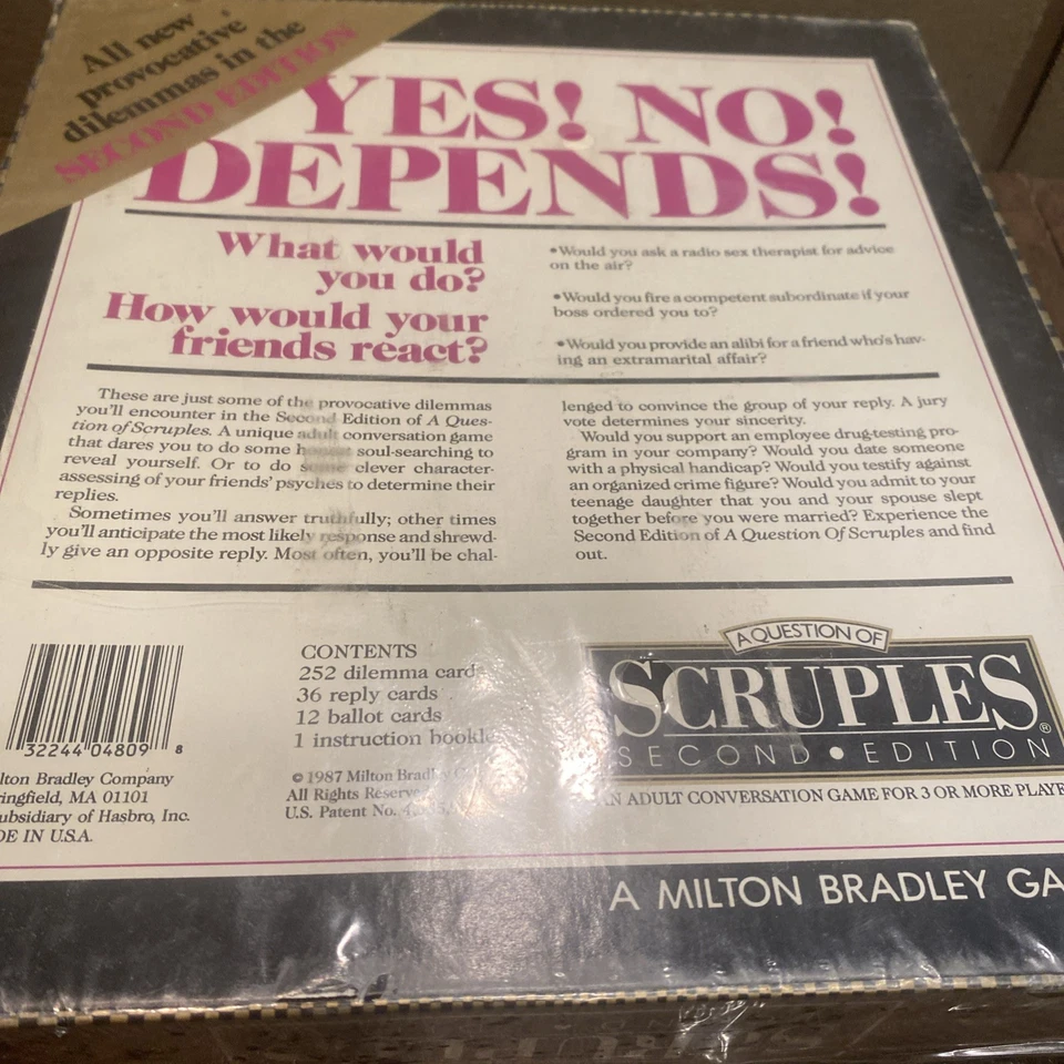 A Question of Scruples 2nd Edition Board Game 1987 – Vintage, Complete, USA Made - Image 4 of 4