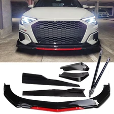 Front Bumper Lip Splitter Spoiler Body Kit + Side Skirt For Audi A3 A4 A5 S4 TT