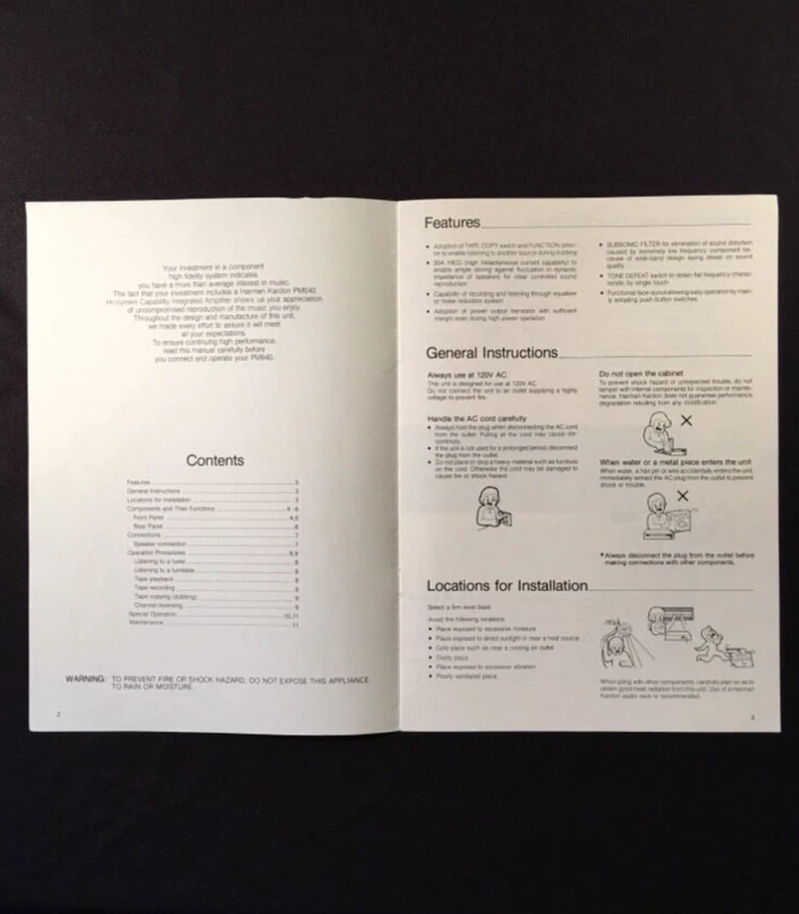 Amplificador Integrado Harman Kardon PM640 "Original" Manual del Propietario Grande Brillante  Foto 3 de 4