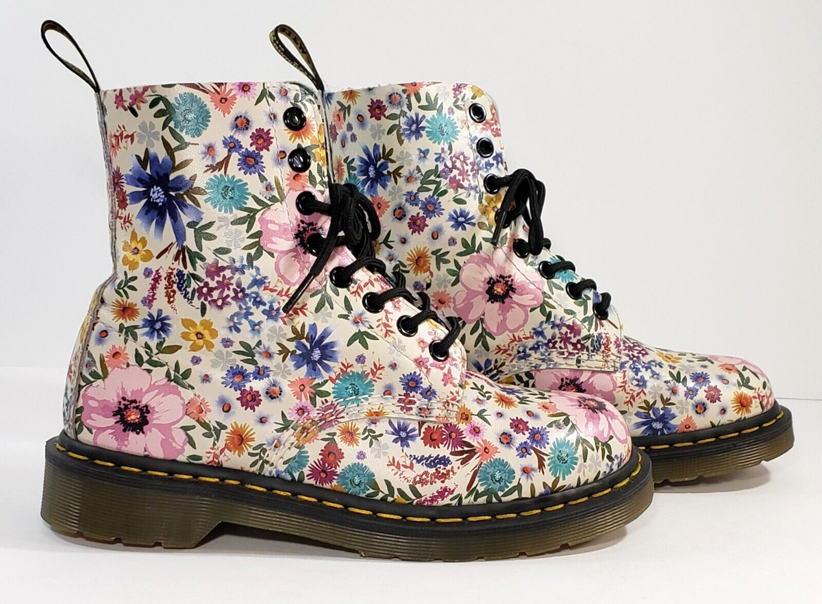 DR MARTENS Boots, PASCAL WL, Size 7, Bone Floral Leather  display picture 3