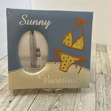 Brand New Cloth Covered Yellow/Blue Photo Album - Size 9" x 9" Sunny Vacation