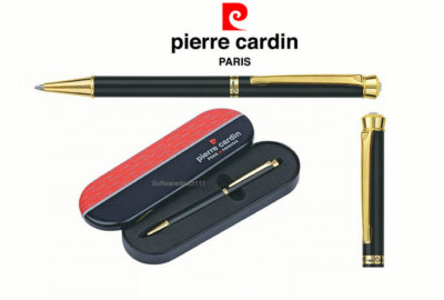 Pierre Cardin Paris Cristal Black Chrome Finish Ball Pen Blue Ink