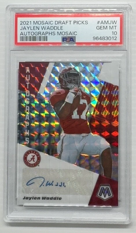 Jaylen Waddle Panini Mosaic Draft Picks Autographs Mosaic #AMJW Base
