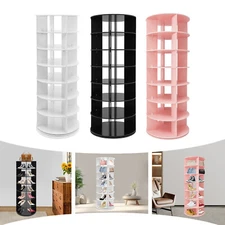 7 Tier Rotating Shoe Rack Center Hollow 360° Revolving Storage Tower Holds 28