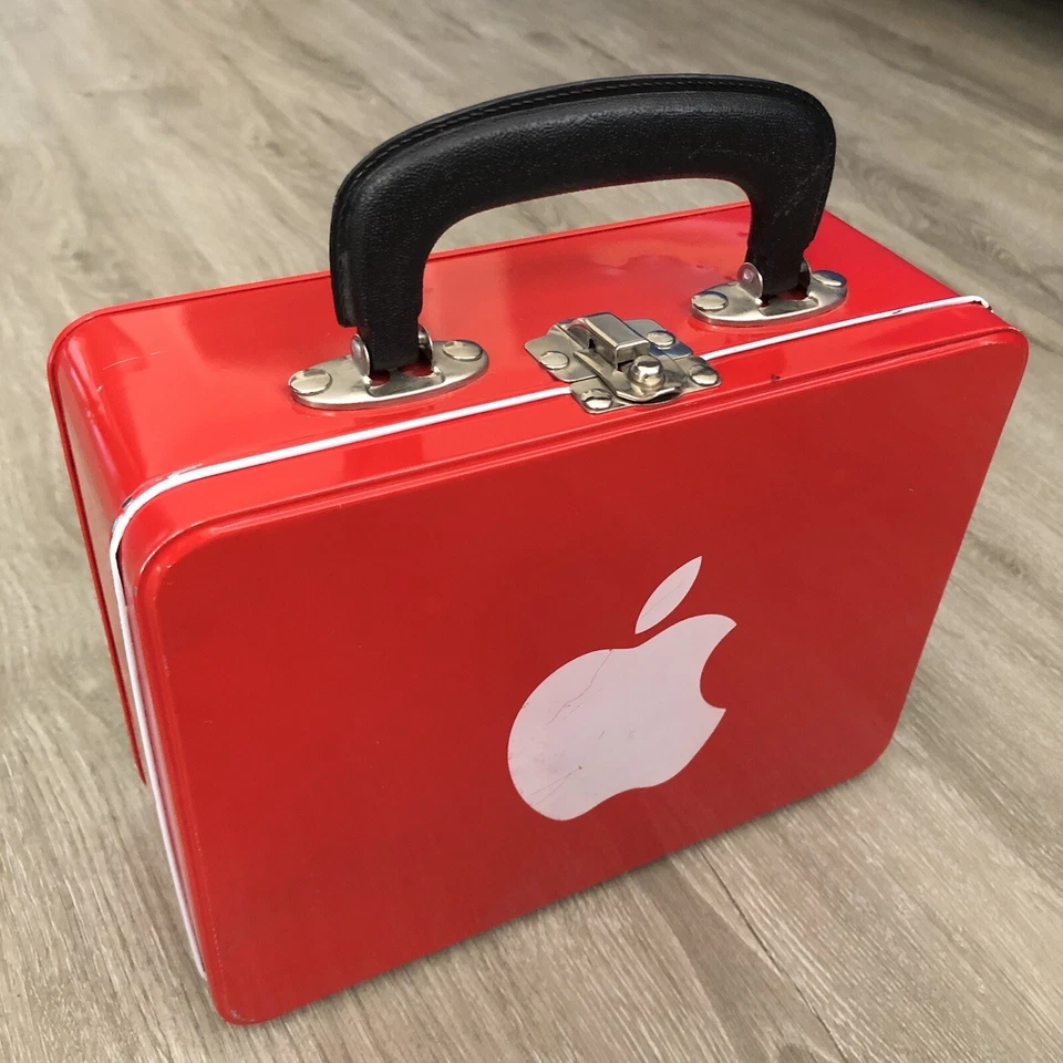 Vintage Apple Computer Lunchbox Red Tin Employee Promotional Giveaway 90s Rare - Image 2 of 4