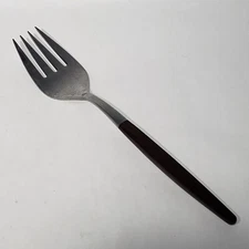 Pyramid Stainless Steel Faux Wood Handle 9.25" Serving Salad Fork Japan