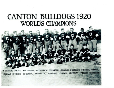 1920 CHAMPIONS  CANTON BULL DOGS 8X10 TEAM PHOTO  FOOTBALL  NFL HOF OHIO USA