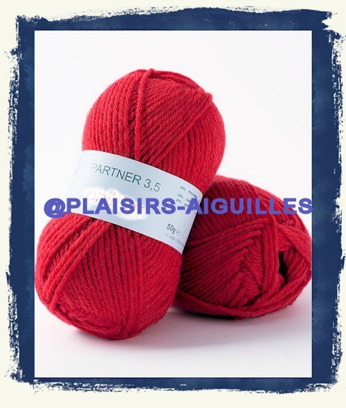 Laine Partner 3.5 rouge lot de 10 pelotes de qualité supérieure