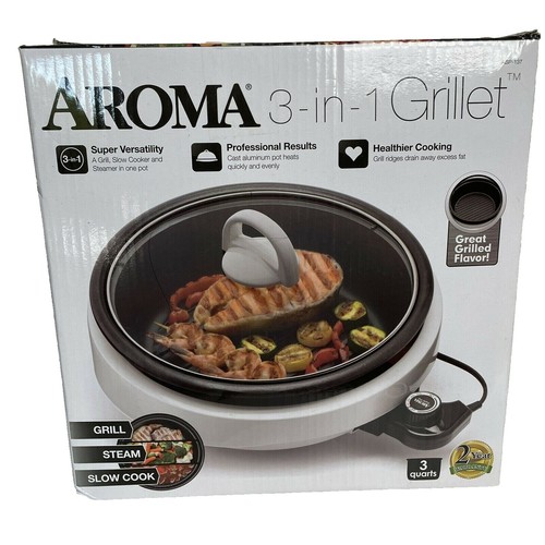 Aroma Housewares 3 in 1 Super Pot 3 Quart with Grill Plate ASP-137