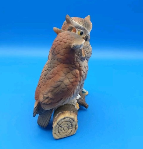 Vintage Lefton 2 Owls on Branch Figurine Porcelain 6" Grannycore #GG1726 Japan - Picture 5 of 9