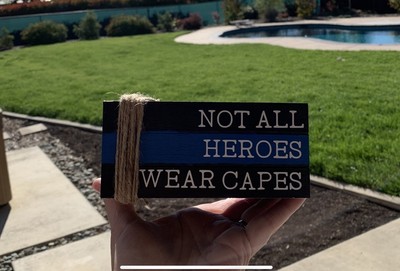 Thin blue Line faux Stacked Books